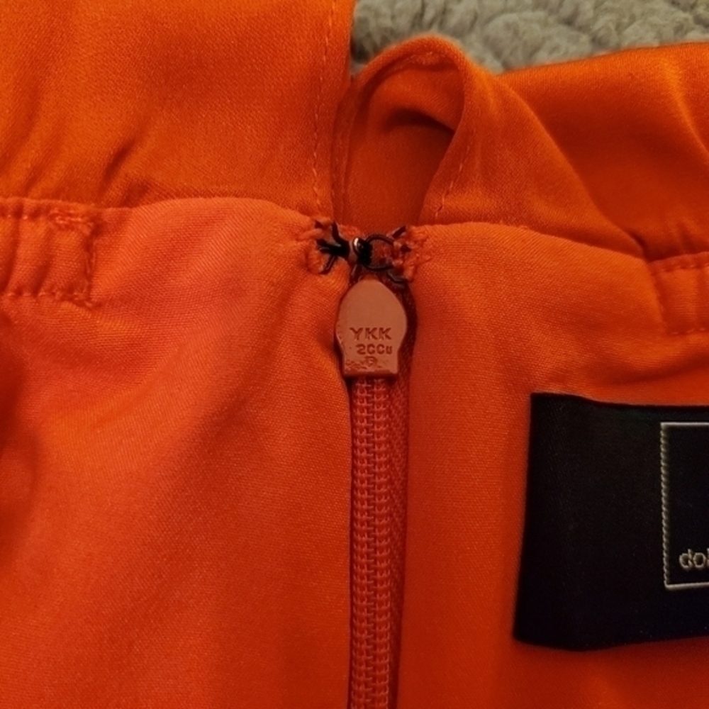 Dolce Vita Red Orange Strapless Silk Blend Dress - Picture 3 of 12